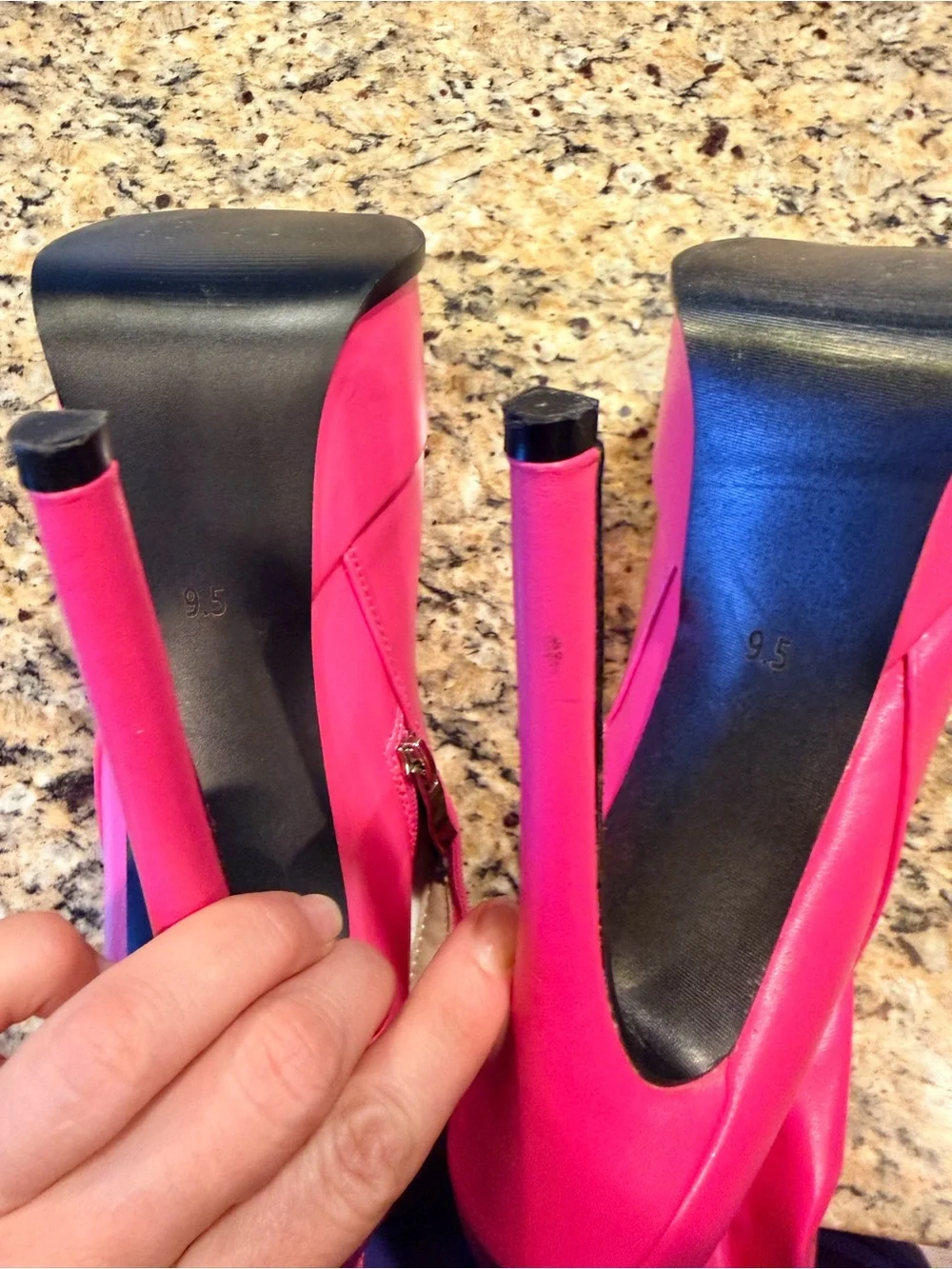 Women's Hot Pink Over-the-Knee Platform Stiletto Boots w Chaps